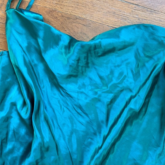 Victoria's Secret Emerald Green Satin Slip Dress - Picture 3 of 6